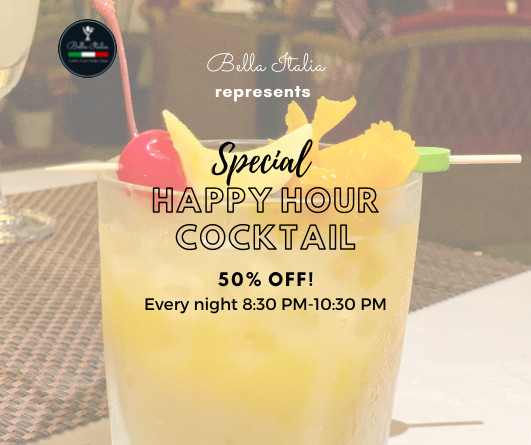 Happy Hour – Ưu đãi Cocktail 50% tại nhà hàng Bella Italia