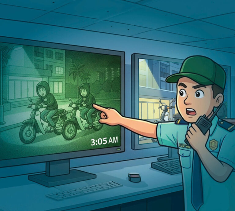 Bảo vệ Phú Mỹ Hưng hỗ trợ bắt gọn nhóm trộm xe máy lúc ráng sáng